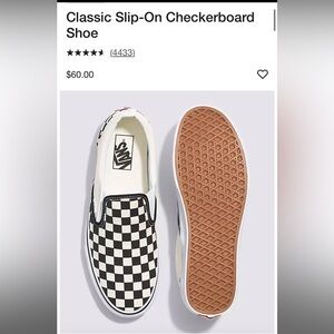 NWT Vans Checkerboard Slip On